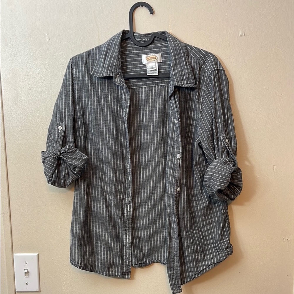 Talbots Charcoal Striped Shirt